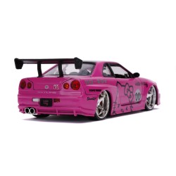 Nissan Skyline GT-R (R34) W/Hello Kitty Figure HOLLYWOOD RIDES 2022 - Jada