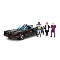 Batmobile Deluxe W/ Batman,Robin, Joker, Pingouin DC COMICS 1966 - Jada