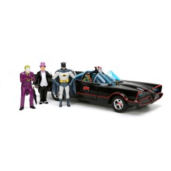 Batmobile Deluxe W/ Batman,Robin, Joker, Pingouin DC COMICS 1966 - Jada