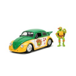 Volkswagen Beetle Ninja Turtles W/Michelangelo Figure HOLLYWOOD RIDES 1959 - Jada