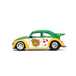 Volkswagen Beetle Ninja Turtles W/Michelangelo Figure HOLLYWOOD RIDES 1959 - Jada