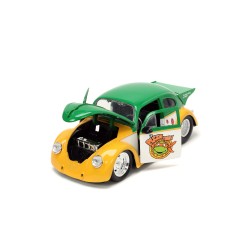 Volkswagen Beetle Ninja Turtles W/Michelangelo Figure HOLLYWOOD RIDES 1959 - Jada