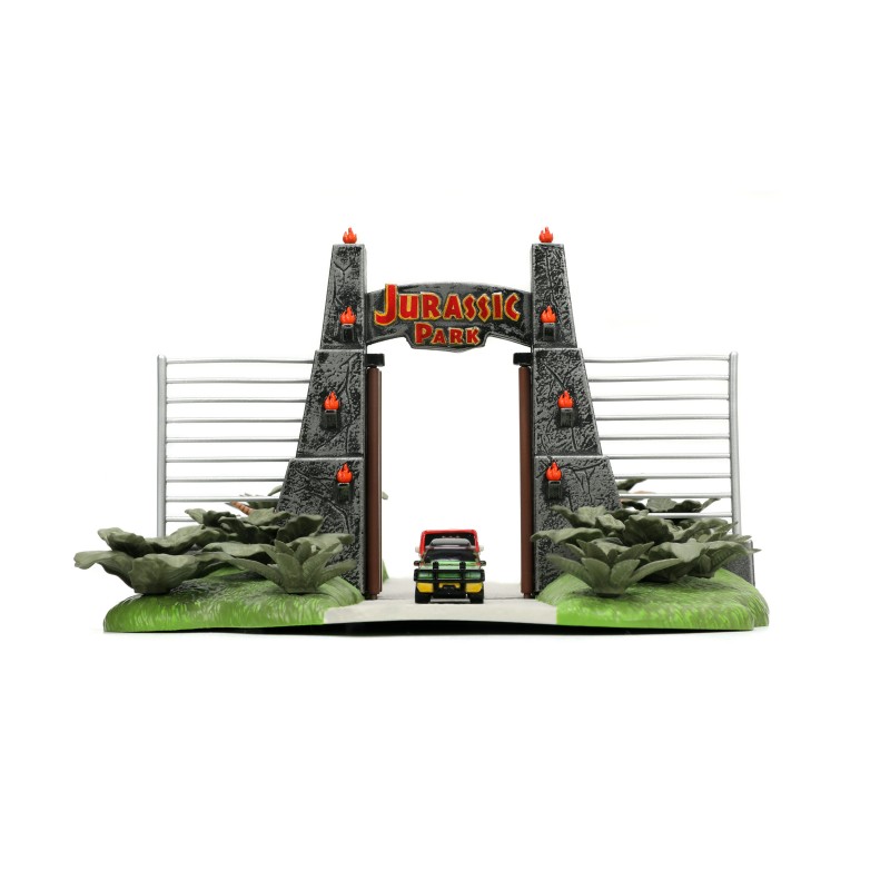 Jurassic Park's Entry W/2 Vehicles HOLLYWOOD RIDES - Jada Jurassic Park's Entry W/2 Vehicles HOLLYWOOD RIDES - Jada