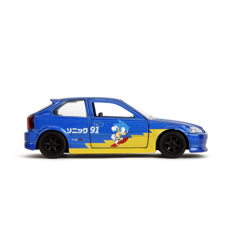 Honda Civic Type-R W/ SONIC Figure HOLLYWOOD RIDES 1997 - Jada
