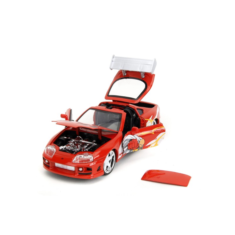 Toyota Supra W/One Punch Man Figure HOLLYWOOD RIDES 1995 - Jada Toyota Supra W/One Punch Man Figure HOLLYWOOD RIDES 1995 - Jada