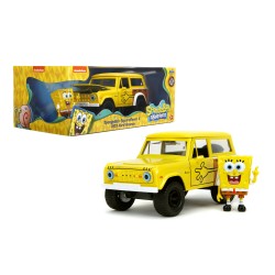 Ford Bronco W/ Bob l'éponge figure HOLLYWOOD RIDES 1973 - Jada Ford Bronco W/ Bob l'éponge figure HOLLYWOOD RIDES 1973 - Jada