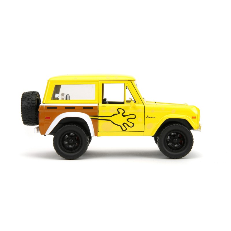 Ford Bronco W/ Bob l'éponge figure HOLLYWOOD RIDES 1973 - Jada Ford Bronco W/ Bob l'éponge figure HOLLYWOOD RIDES 1973 - Jada