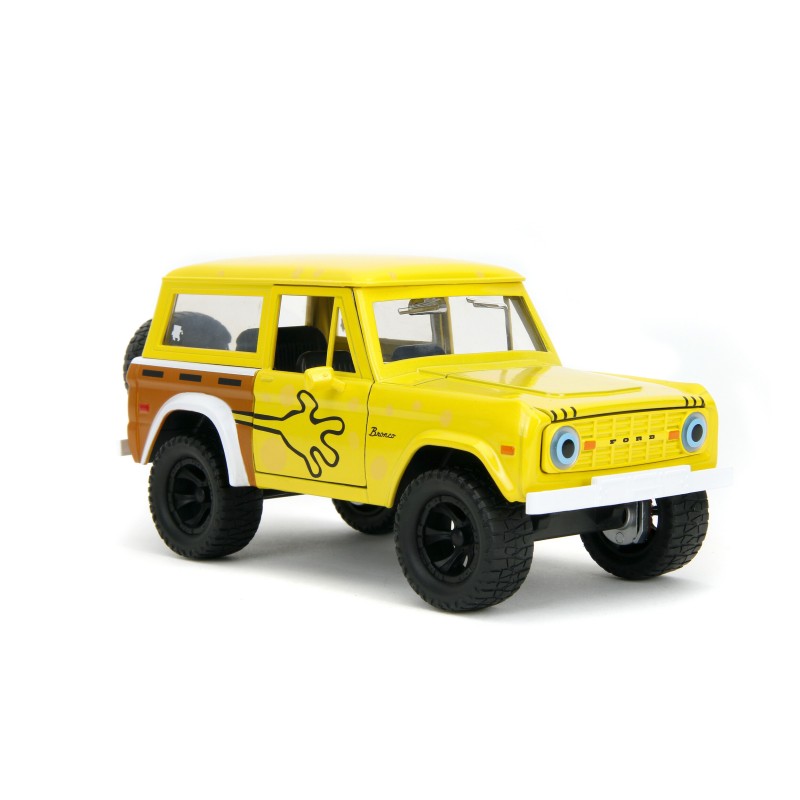 Ford Bronco W/ Bob l'éponge figure HOLLYWOOD RIDES 1973 - Jada Ford Bronco W/ Bob l'éponge figure HOLLYWOOD RIDES 1973 - Jada