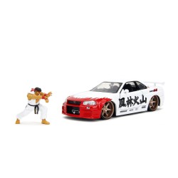 Nissan Skyline GTR R34 W/Ryu's figure HOLLYWOOD RIDES - Jada