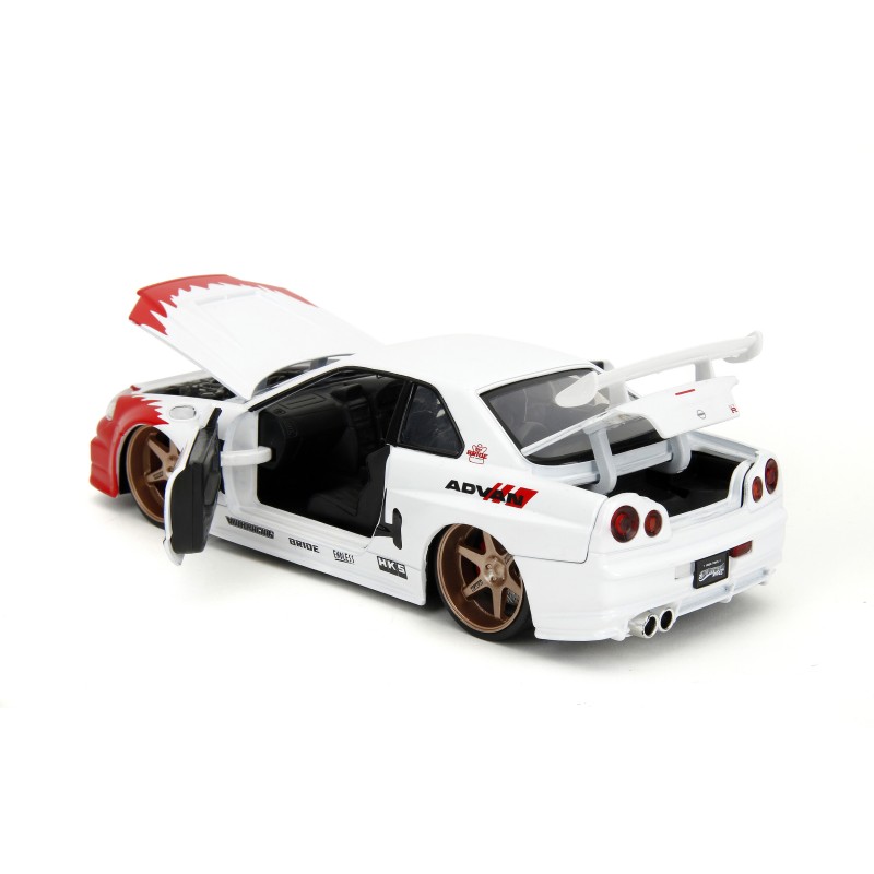 Nissan Skyline GTR R34 W/Ryu's figure HOLLYWOOD RIDES - Jada