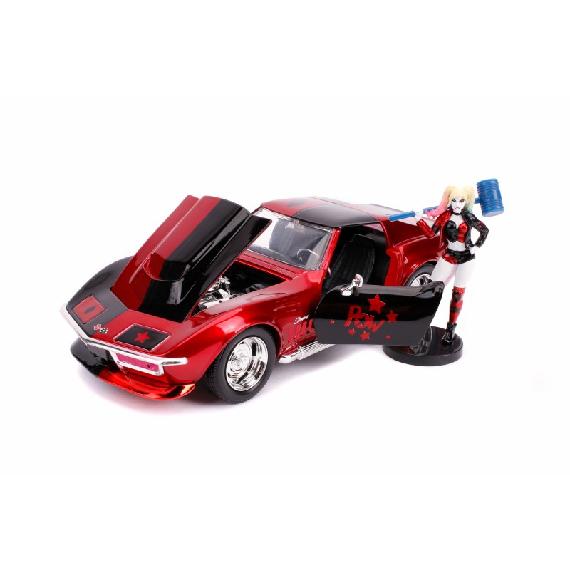 Chevrolet Chevy Corvette Stingray W/Harley Quinn Figure DC COMICS 1969 - Jada