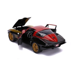 Chevrolet Chevy Corvette W/Black Widow Figure MARVEL 1966 - Jada