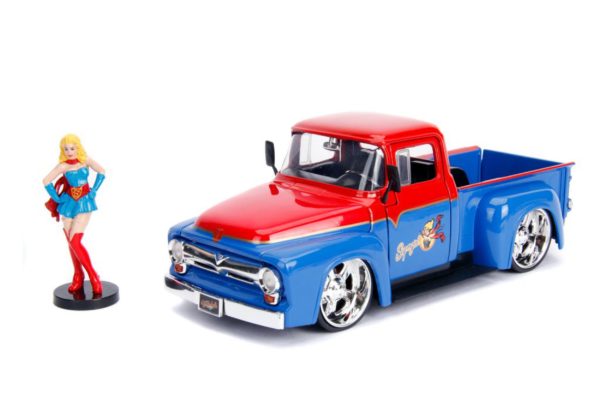 1/24 HOLLYWOOD RIDES - 1956 FORD F100 W/SUPER GIRL FIGURE